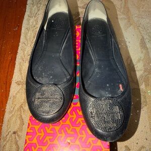 Tory Burch Black Logo Flats size 10.5